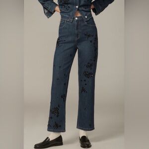 The Anne High Rise Straight Leg Jeans by Pilcro : Embellished Edition